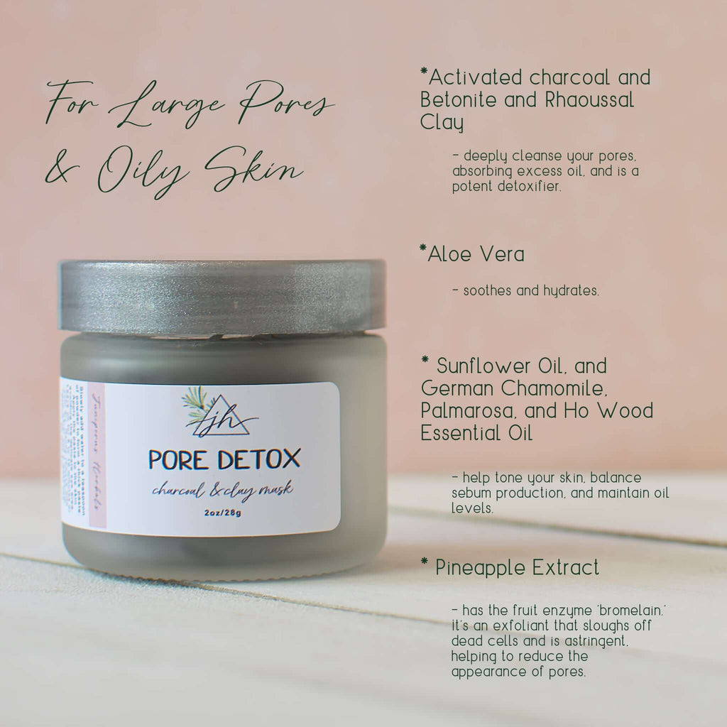 All natural clay mask for large pores and oily skin from Juniperus Herbals